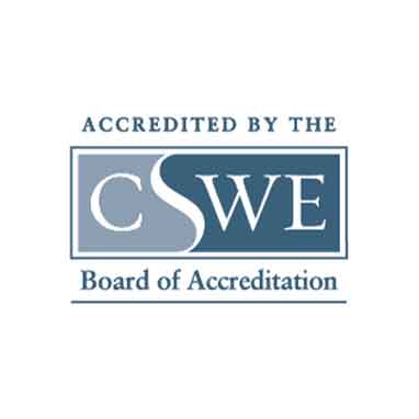 The CSWE Board of Accreditation logo.