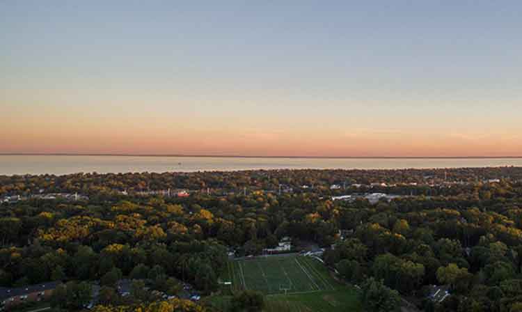 aerial overlooking Fairfield connecticut