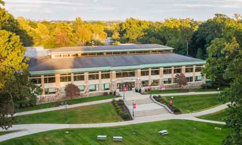 Aerial photo of the DiMenna Nyselius library