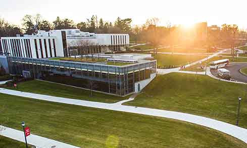 Aerial of barone campus center