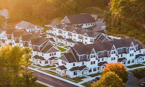 aerial photo of townhouses