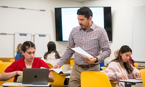 Professor teaching class. 