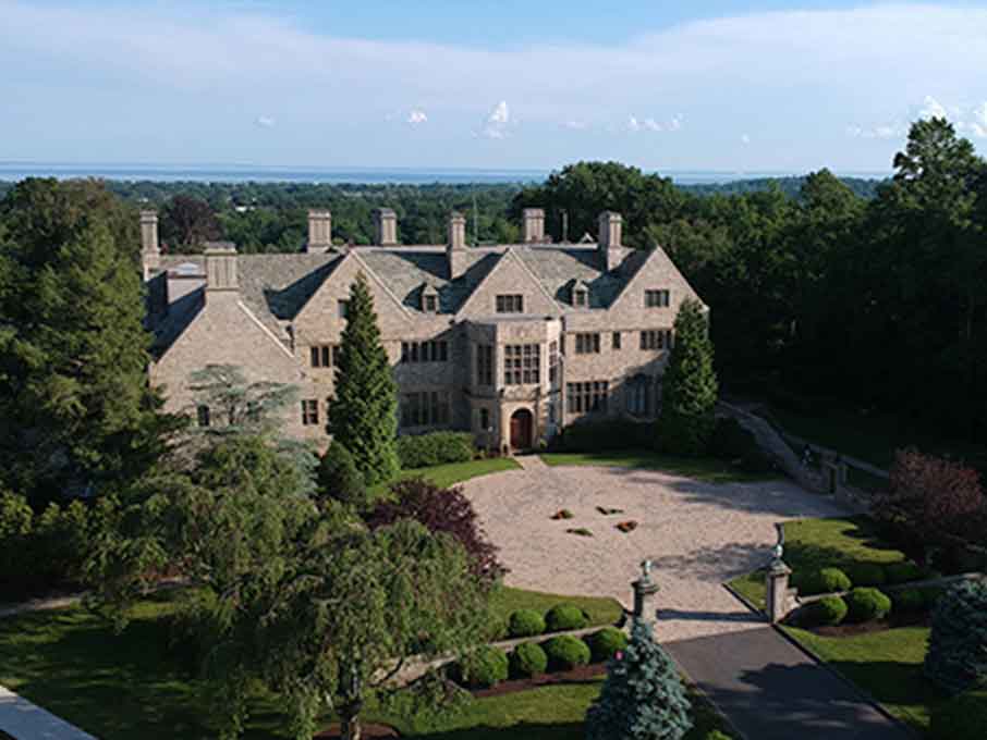 Aerial shot of Bellarmine Hall.