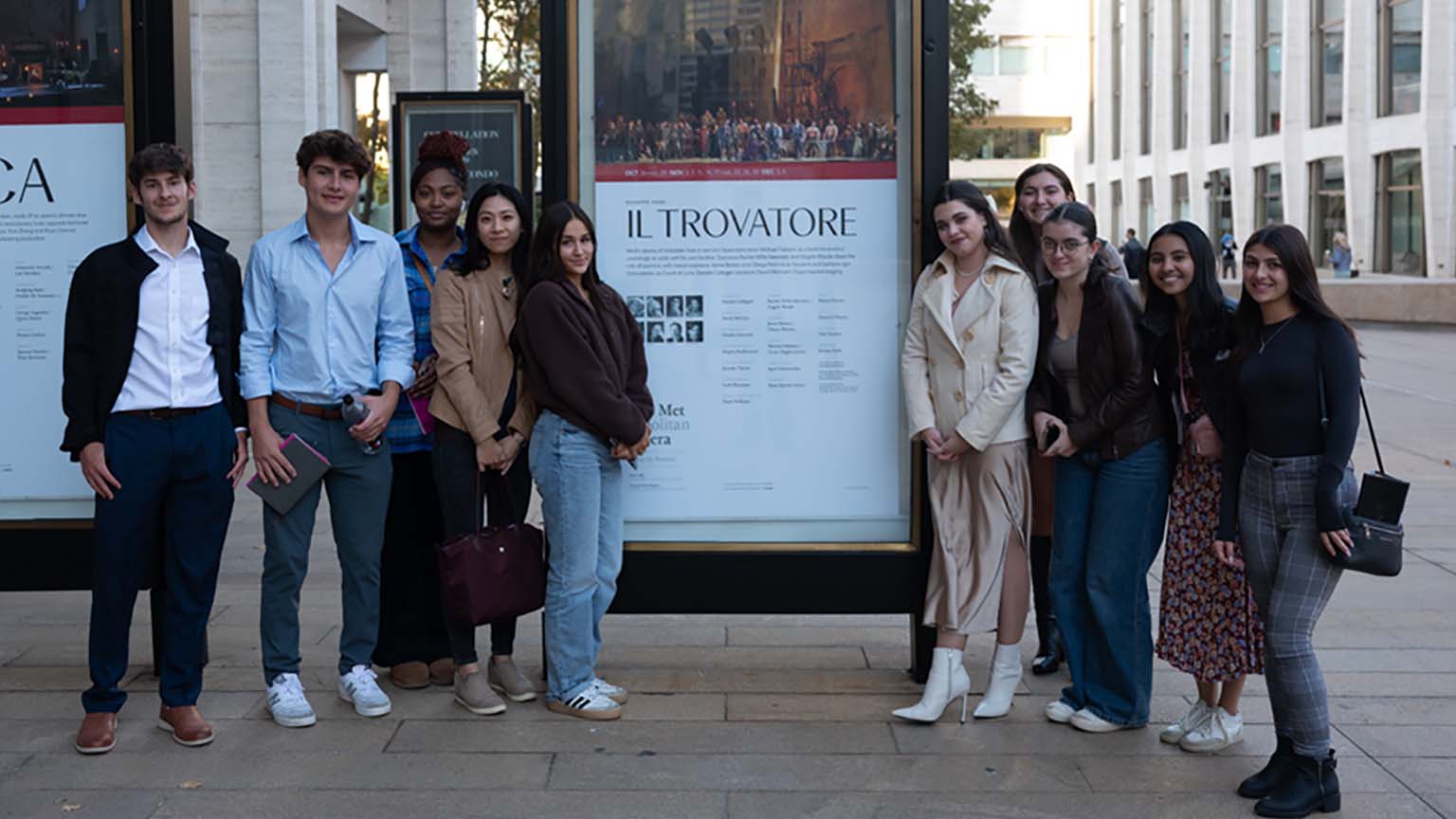 Image of students standing outside of Carnegie Hall