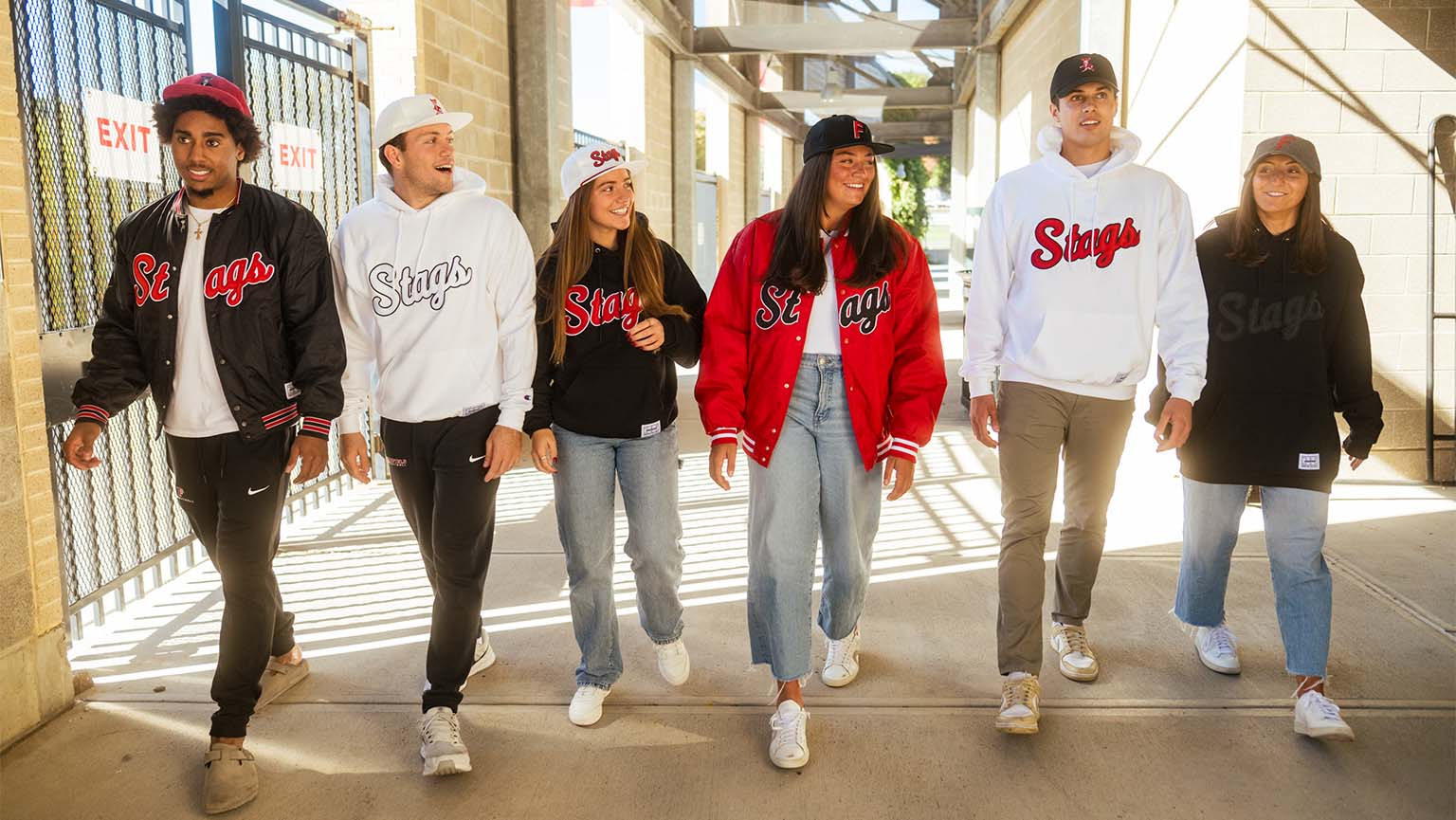 Image of student models wearing Fairfield University gear