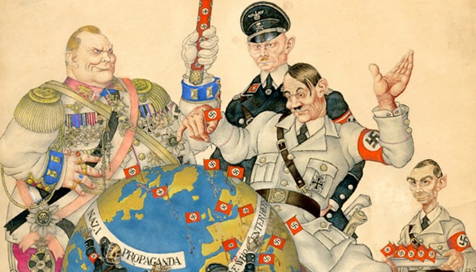 Artwork by Arthur Szyk, Madness, 1941, watercolor, gouache, ink, and graphite on paper.