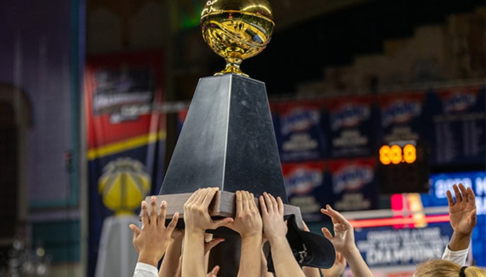 Fairfield Women's Basketball hoisted the 2022 MAAC Championship trophy in Atlantic City.