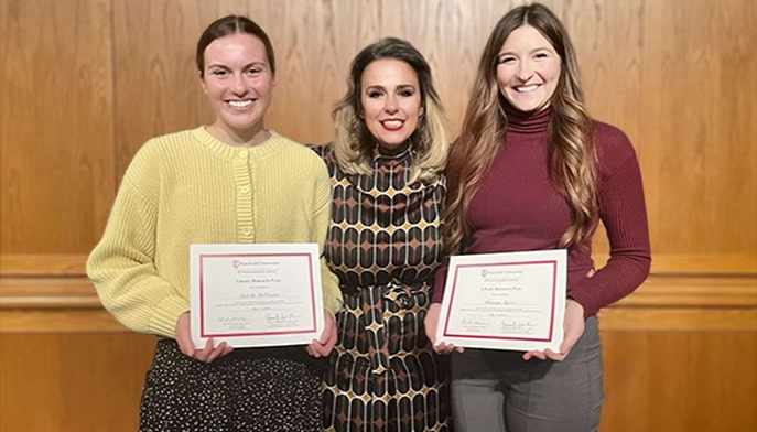 Image of students and dean