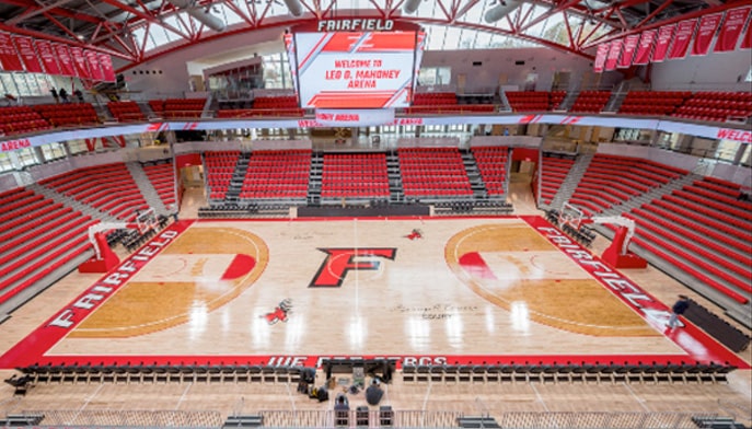 An inside view of the Leo D. Mahoney Arena.