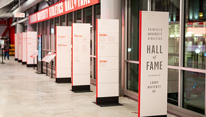 The Fairfield Athletics Hall of Fame inside Leo D. Mahoney Arena