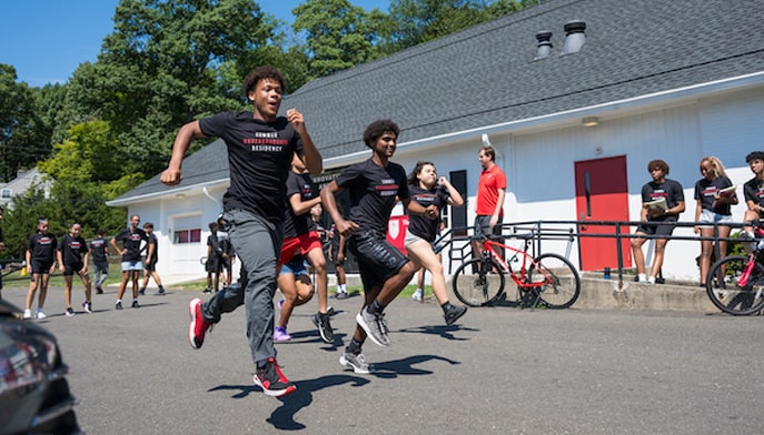 Image of students collecting data.