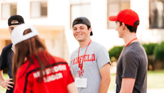 Two students chatting