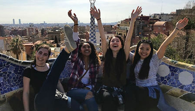 four fairfield students abroad