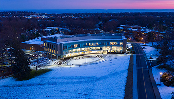 Fairfield campus in the winter