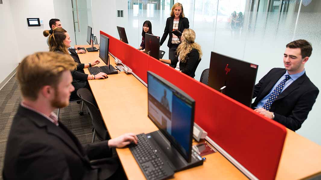 Students and professor in classroom