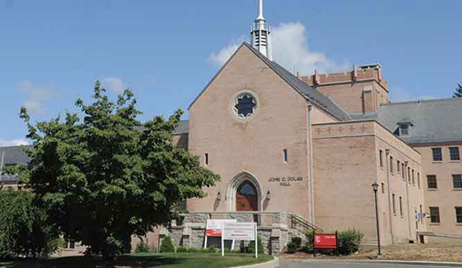 Exterior of Dolan Hall Chapel.