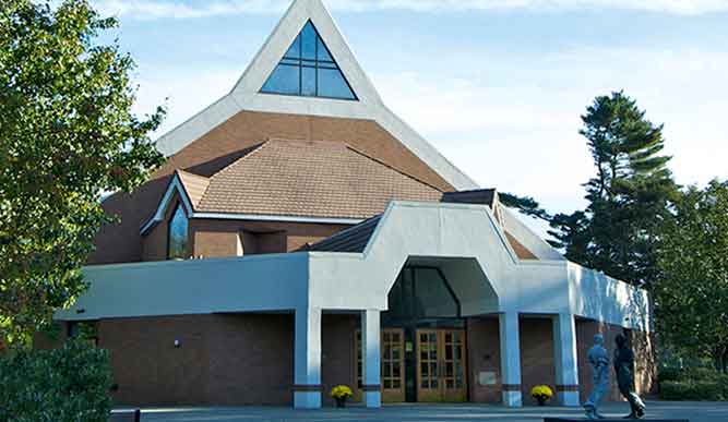 Exterior of Egan Chapel Of St. Ignatius Loyola.