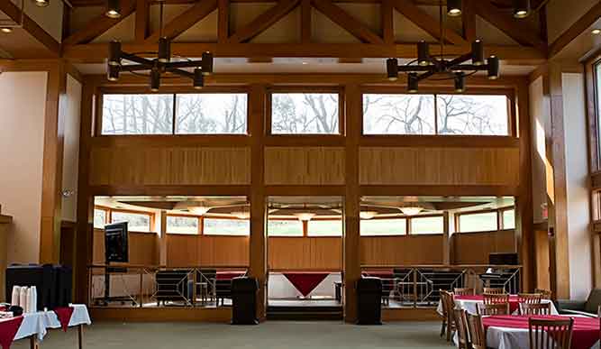 Interior of Faber Hall Dining Commons.