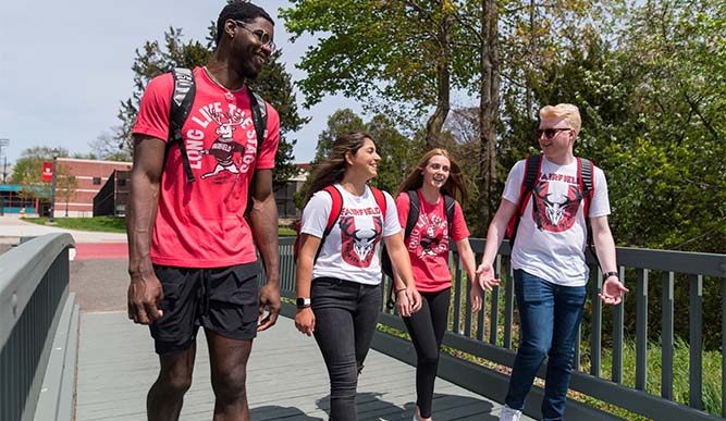 Image of students walking outside