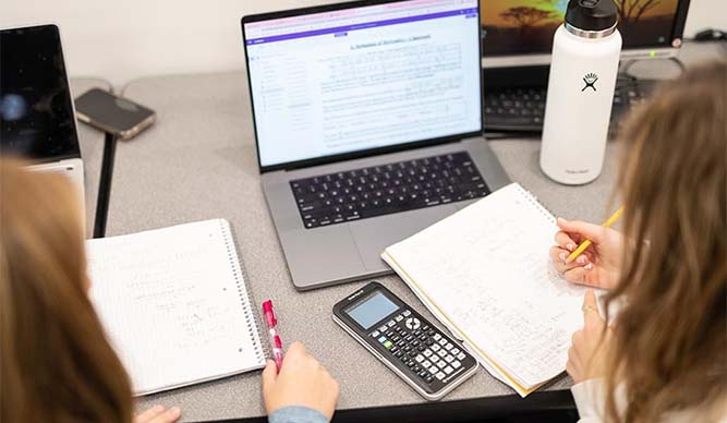 Image of people in front of computer