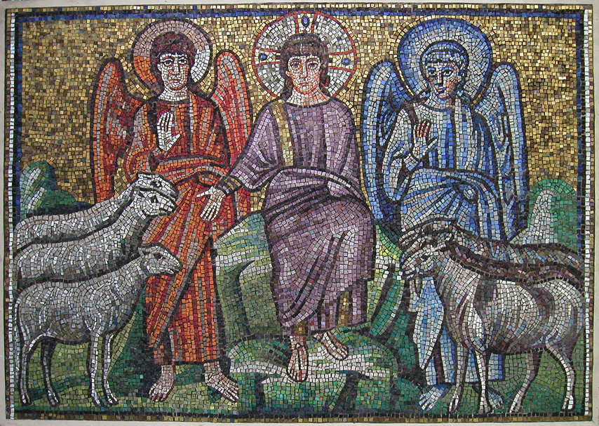 Reproduction, early 20th Century, Separation of Sheep and Goats Mosaic from San Apollinare Nuovo, Ravenna